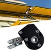 Outdoor Metal Awning Crank Gearbox White Degree Swivel Convenient Installation Durable Aluminium