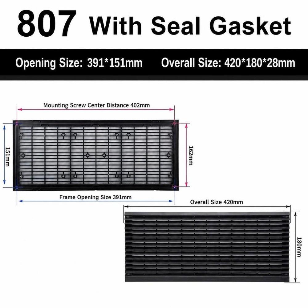 Black Vent Grille Waterproof Louver Vent Air Ventilation System Fan Grille Electric Cabinet