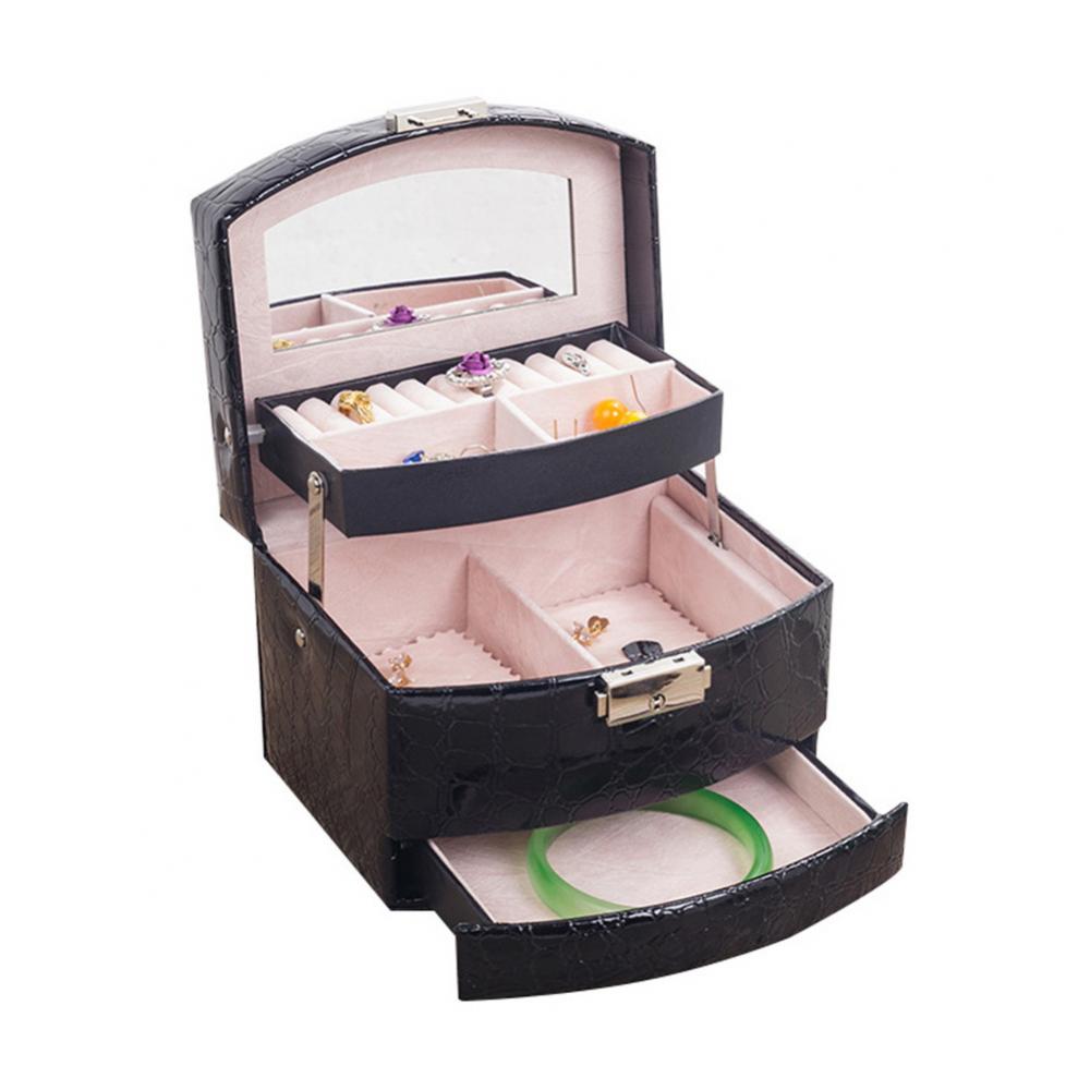 Makeup Organizer Storage Container Women 3-Layer Jewelry Box Mirror Case Box Jewelry Display/ Jewelry Organizer/Cosmetic Organiz