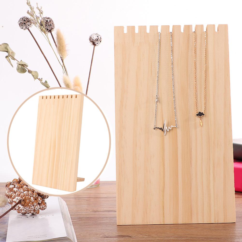 9 Fächer Schlichte Holz Schreibtisch Deko Ornament Halskette Schmuck Display Board Ständer Aufbewahrung
