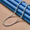925 Sterling Silver Exquisite 3mm Simple Snake Chain Necklace for Women's Fashion Party Wedding Jewelry