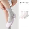 3 Pairs of Women's Spring and Summer Candy Color Splicing Mesh Breathable Hollow Tube Socks