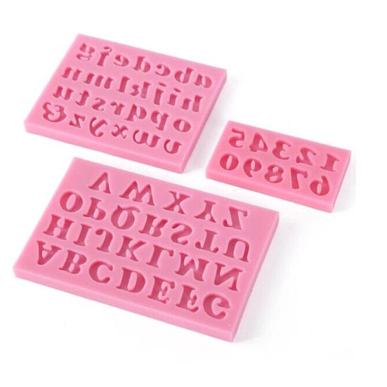 3 Stück Mini Buchstaben Zahlen Silikon Handgemacht Fondant Kuchen Dekorieren DIY Form