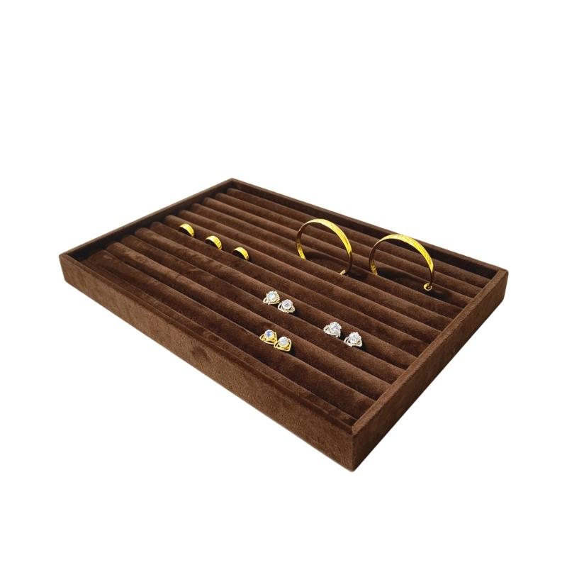 Jewelry Storage Tray Fabric Lined 35x24cm Container For Rings Necklaces Earrings And Bracelets Featuring Secure Structure