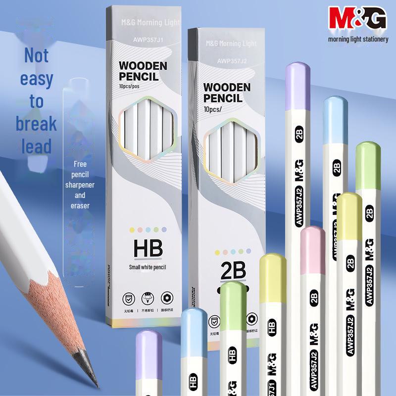 Morning Light HB Lead-Free White Pencil for Kindergarten & Primary Students