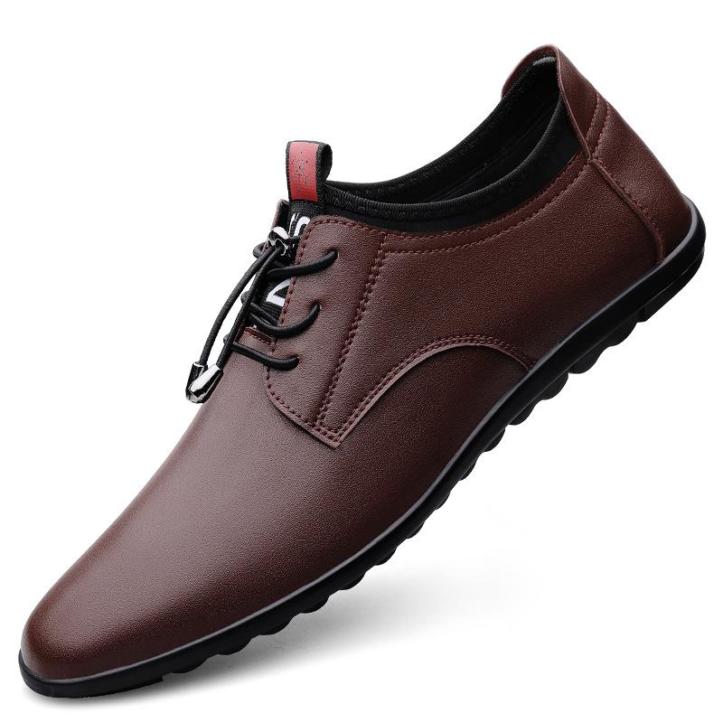 Stylish Casual Leather Shoes Men Luxury Brand for Men Driving Shoes Male Comfortable Sneakers Classic Lace-Up Mens Slip on Shoes