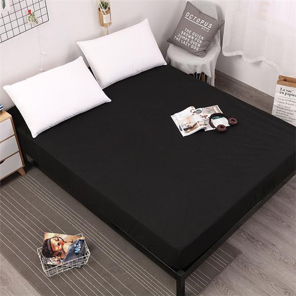 Super Waterproof Bed Fitted Sheet Mattress Cover Bedding Adjustable Protector Cover Deep Pocket Bed Cover Waterproof Solid Bedspread