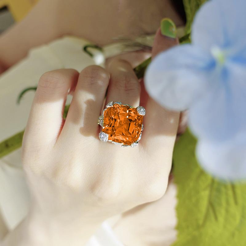 2026 Trend Fashion Jewelry Ring Bright Ascher Fanta Flower Living Ring