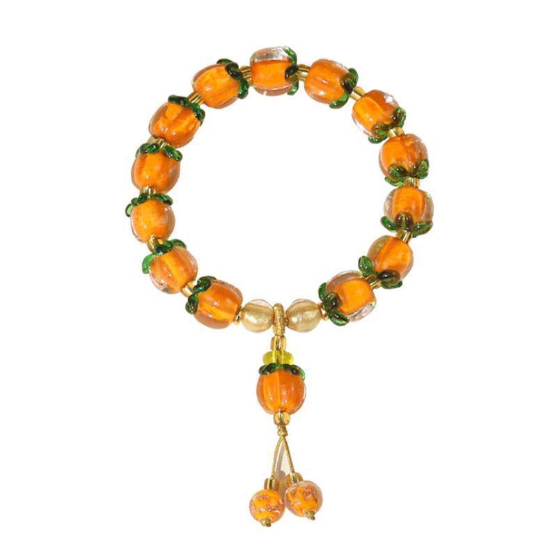 Auspicious Persimmon Ruyi Tassel Bracelet - Cultural Ornament