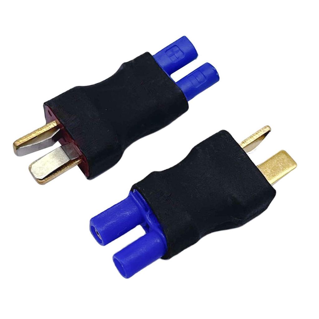 2 par T-kontaktstil till EC2 hane/hona RC-kontaktadapter för RC Lipo-kontakter