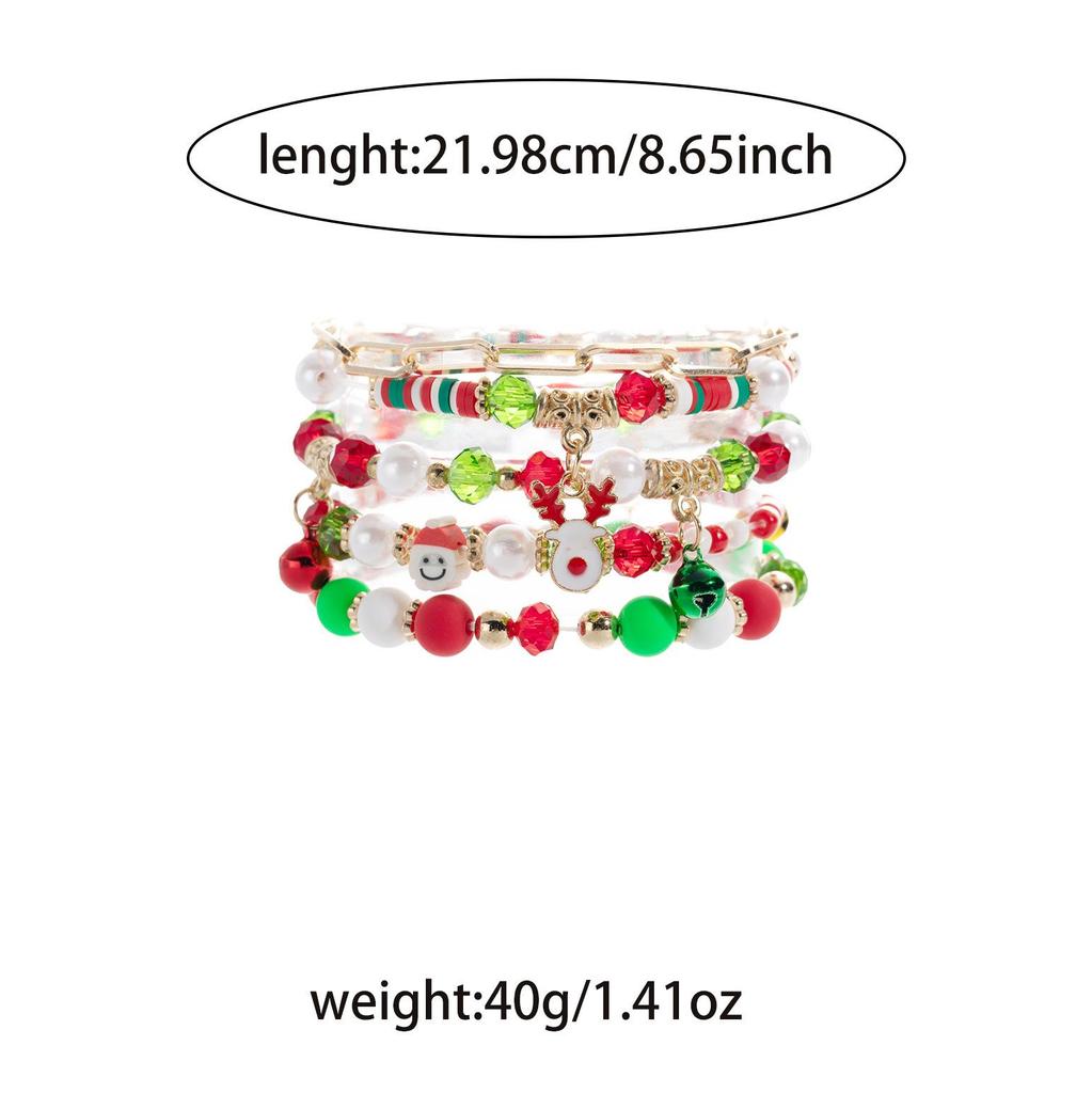 European & American Christmas Reindeer Beaded Bracelet: Creative Women's Holiday Jewelry