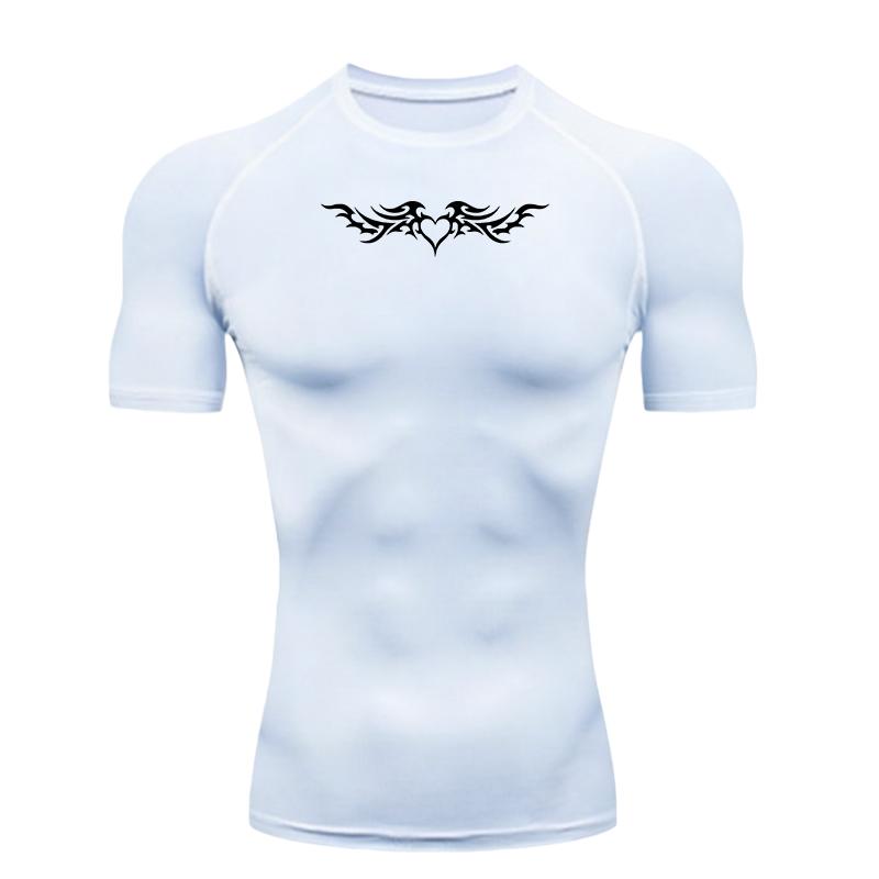Dragon  Men's Sports T-shirt for Fitness Training Fitness Compression Workout Athletic Tees Gym T-shirts Compression T-shirt