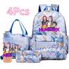 4Pcs/set K-Pop Demon Hunters Printed Backpack Handbag Pencil Case 750Ml Water Bottler for Teenager Boy Girl Large Capacity Waterproof Schoolbag