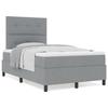 VidaXL Lit ressorts avec matelas gris clair petit double tissu 3339371