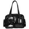 Large Capacity Transparent Ita Bag PU Leather Harajuku Shoulder Bag Preppy Style Handbag  Daily Use