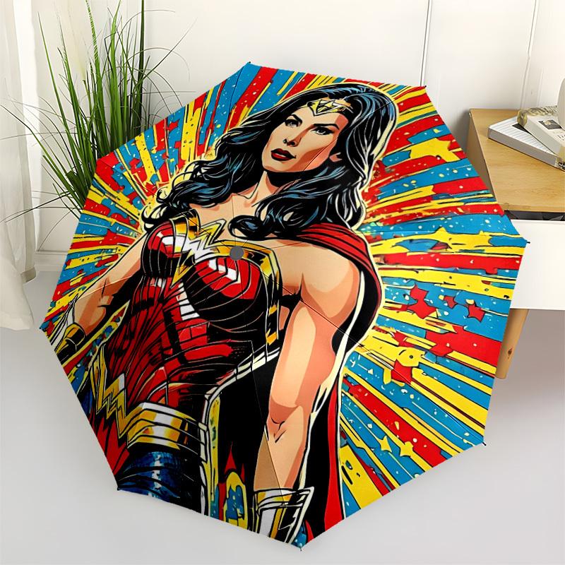 

1pc Wonder Woman, Superhero Umbrella - Automatic Open Compact Travel Umbrella with 78-Rib Durable Frame yy251021121