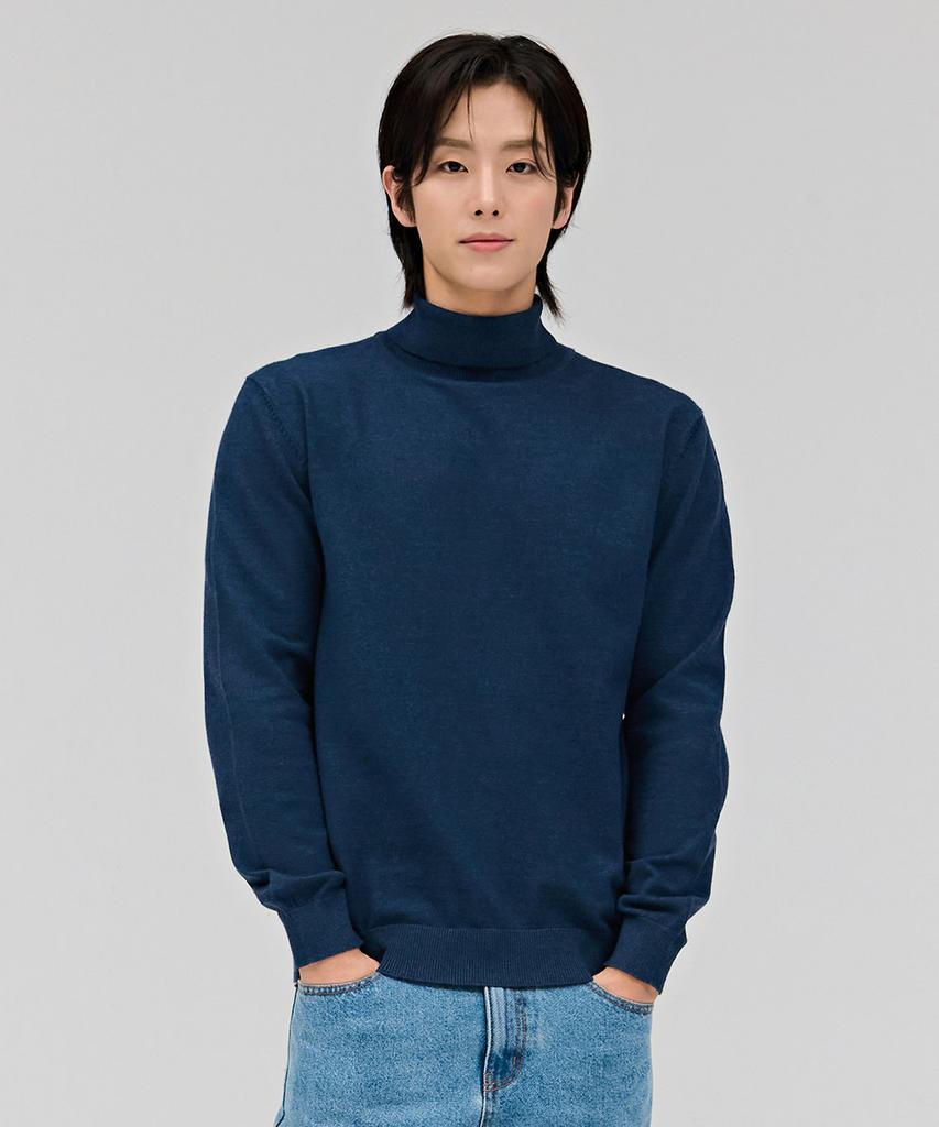 CHASECULT Men'S Essential Turtleneck Sweater - Navy