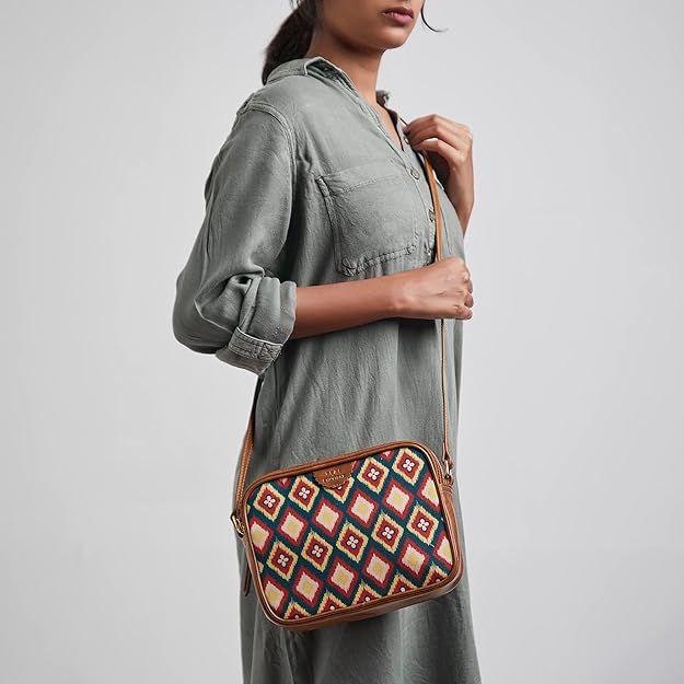 Women's Sling Bag | Crossbody Bag | Printed Canvas Box Sling Bag | Multipurpose Daily Use Bag for Office/College