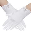 Satins Gloves Evening Gown Gloves with Pearls Decors Wedding Bride Gloves for Formal Occasion Stage Props Hand Gloves