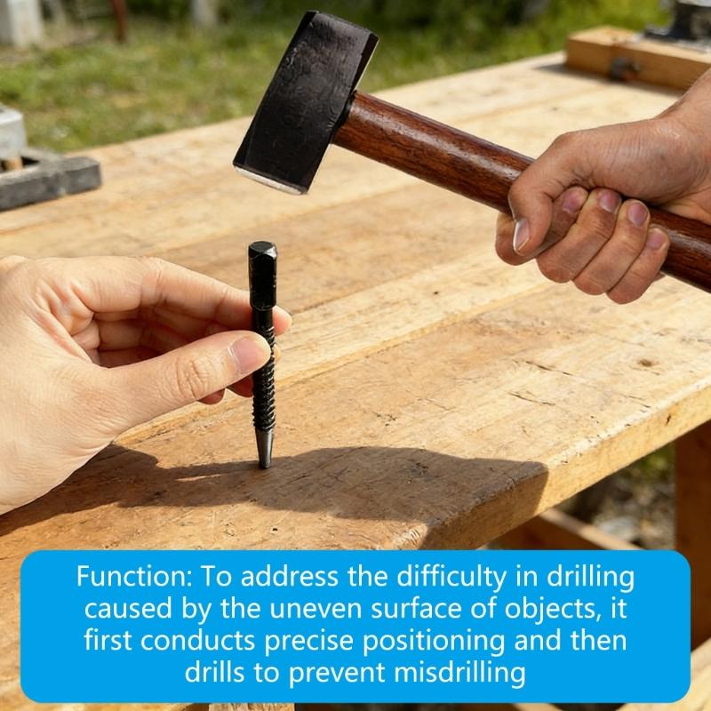 Professional Center Punch Center Hole Punch for Furniture Assembly Metal Fabrication and Home Repair Tasks