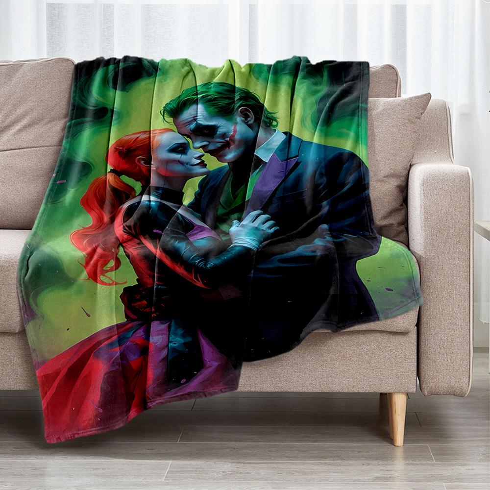 Joker Theme Printed Blanket - Perfect for Couch, Bed, Travel & Outdoor Use | Machine Washable, Cozy & Durable.
