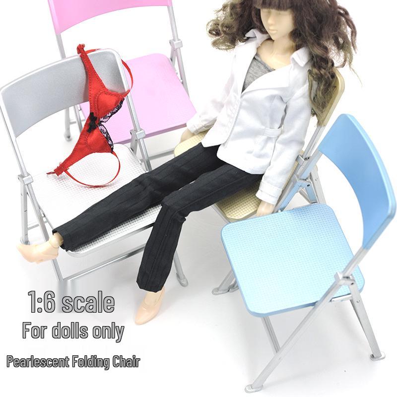 1/6 Scale Colorful Folding Plastic Chair for Doll or Soldier Models