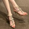 2025 New Beautiful Pointed Rhinestones Sexy High Heels Socialite Style with Stiletto Sandals