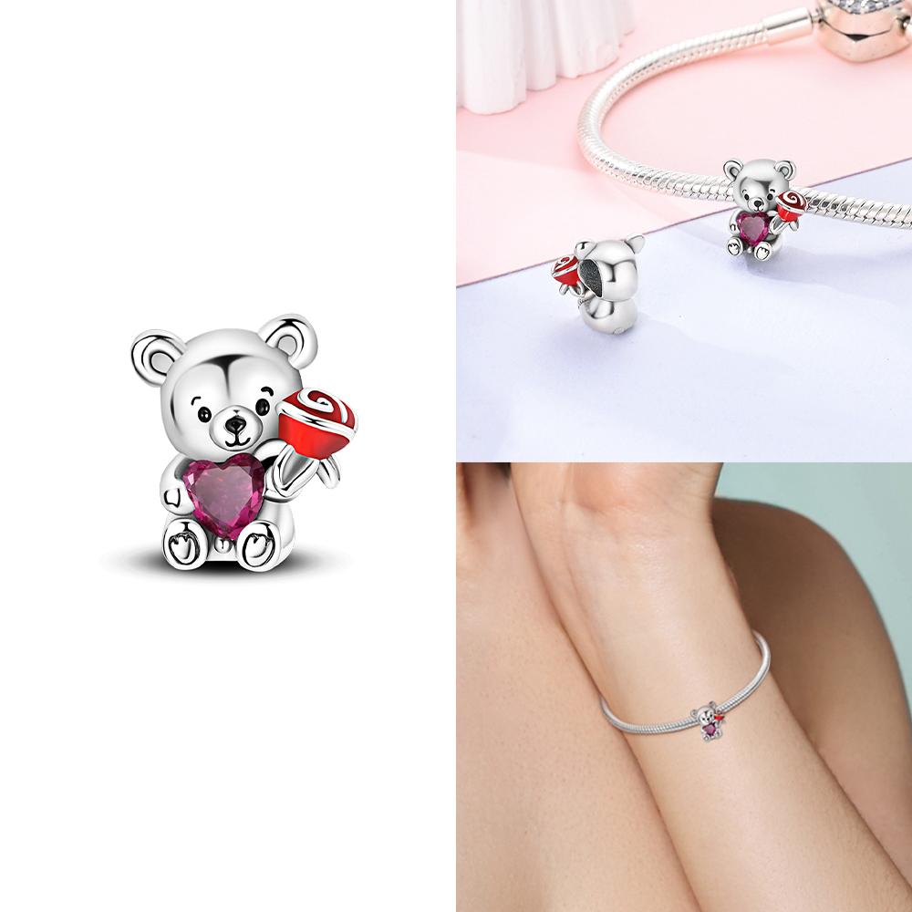 Copper Charms Beads Fit Qikaola Original Blue Zircon Owl Luminous Sea Turtle Octopus Bracelets Diy Birthday Jewelry Gift