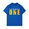 Men's 100% Cotton Crew Neck Short Sleeve T-Shirt, Casual NUMBER ONE Letter Printed Soft Breathable Summer Tee Top for Daily Wear Street Activity