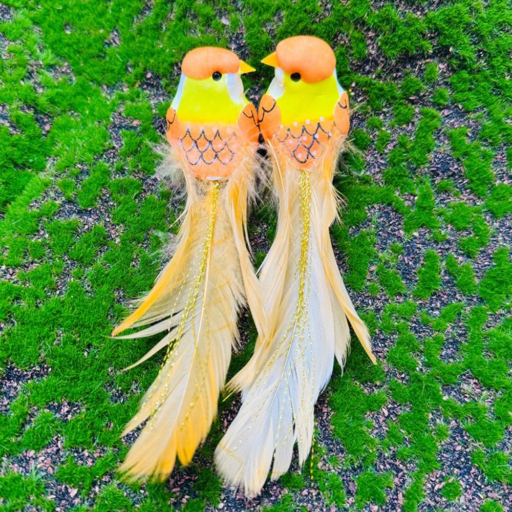 2/12Pcs New Colorful Simulation Birds with Clip Statue Artificial Foam Feather Birds Fake Bird Wedding Festival Home