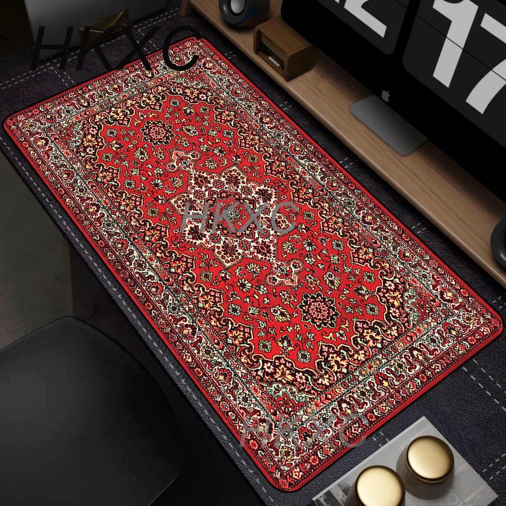 Mouse Pad Persian Carpet Computer Laptop Mouse Pads Office Big Desk Mats Washable Non-Slip Rubber Desk Carpet Gaming Mat Playmat