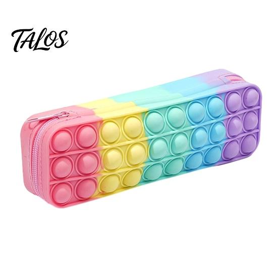 Pencil Box Silicone Tie-Dye Case, Squeezable Soft Stationery Organizer for Kids Teens, Unique Gradient Pen Case Random Pattern Pouch, Creative