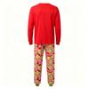 Family Matching Loungewear Set with Long Sleeve Top and Pants, Festive Print for Parent and Child