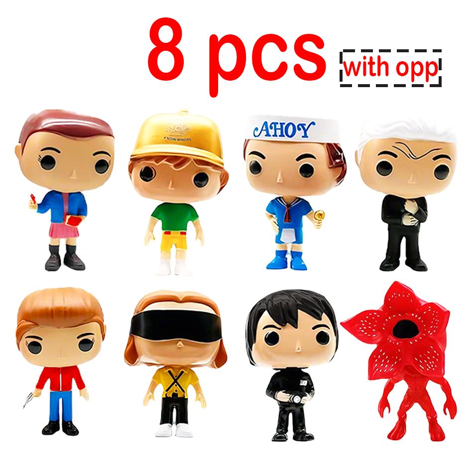 8pcs Strangers Things Figure Eleven/Steve/Dustin/Hopper Action Cosplay Vinyl Figures Toy NewYear ornament collection gift Articulated Poseable