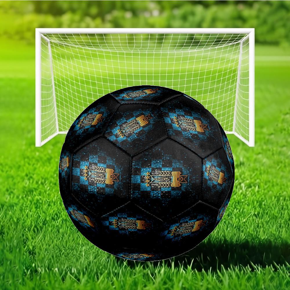 national Football Crest Printed Size 5 Soccer Ball - Durable, Machine-stitched, Soft and Comfortable, Suitable for Training and Matches Gift