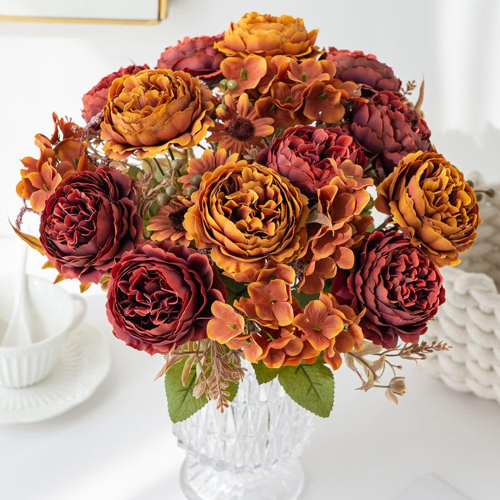 Artificial Flower Silk Persian Peony Outdoor Garden festival Wedding bridal bouquet Home vase table DIY gift box scrapbook Decor