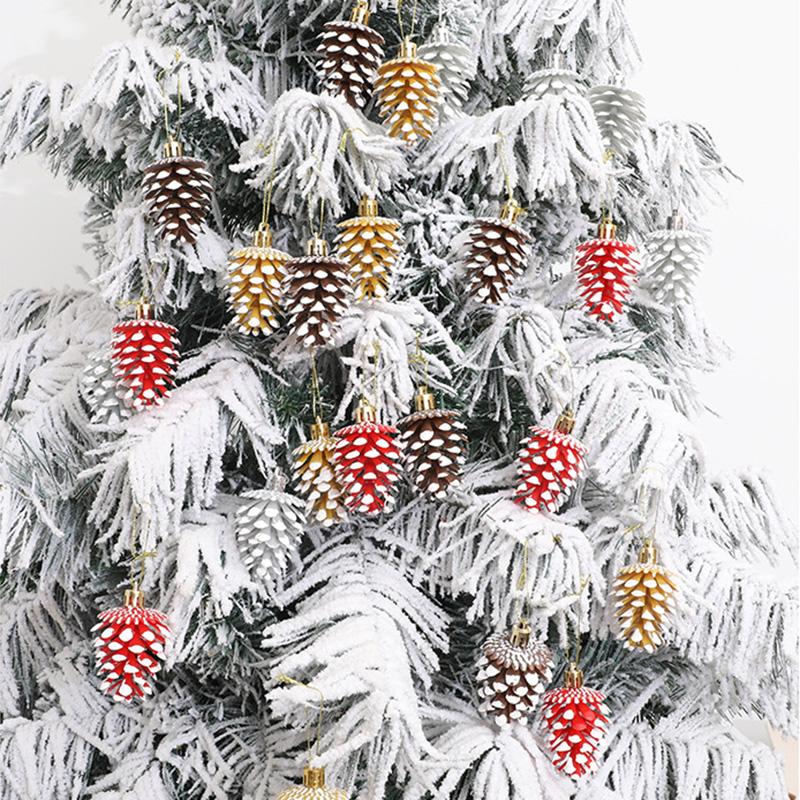 6Pcs Lovely Pine Cone Festival Xmas Decoration Christmas Tree Hanging Ornament