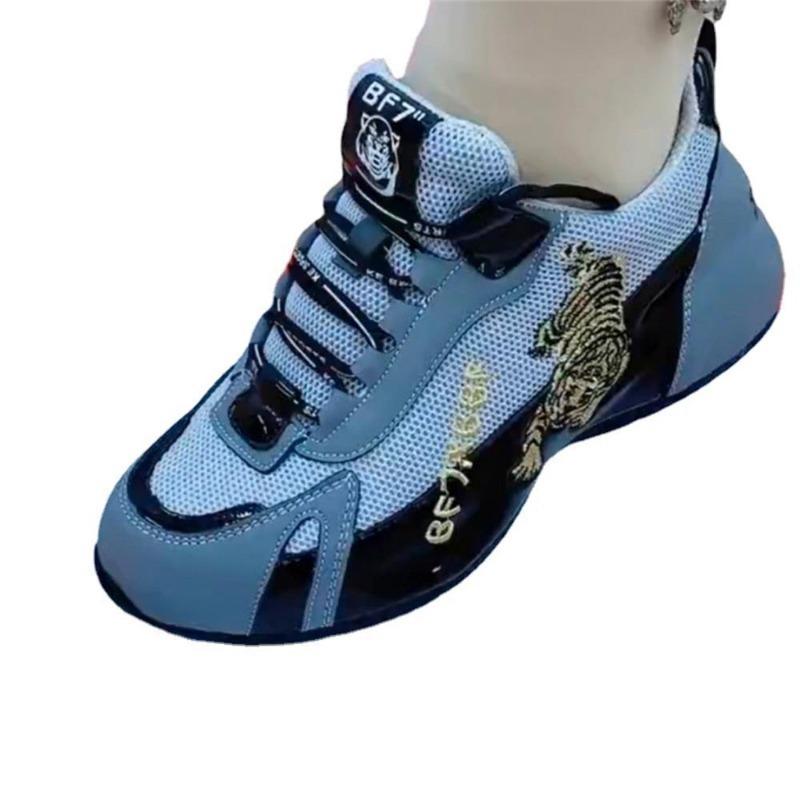 2025 Sports Shoes Women's Auspicious Tiger Embroidery Breathable Men's Shoes Low-top Color Matching Lace-up Small White Shoes