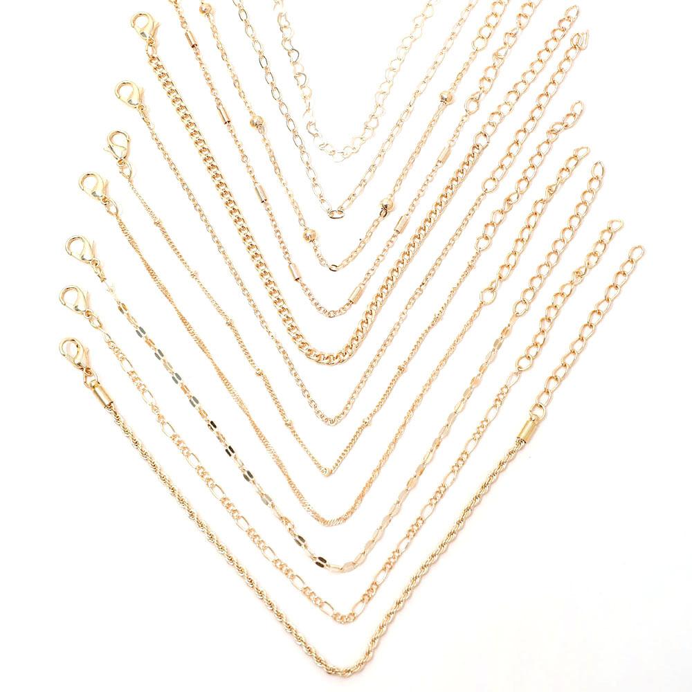 11Pcs Boho Twist Chain Bracelet Set For Women Punk Gold Silver Color Adjustable Cuban Link Bracelet Fashion Party Jewelry Gift