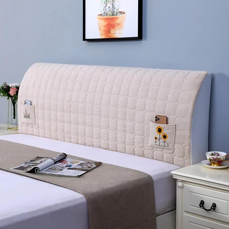 

Клетчатый чехол на изголовье, скандинавский мягкий чехол на изголовье, плюшевый бархатный чехол на голову, спинка для спальни, защита от пыли, домашний декор W120 x H60cm A