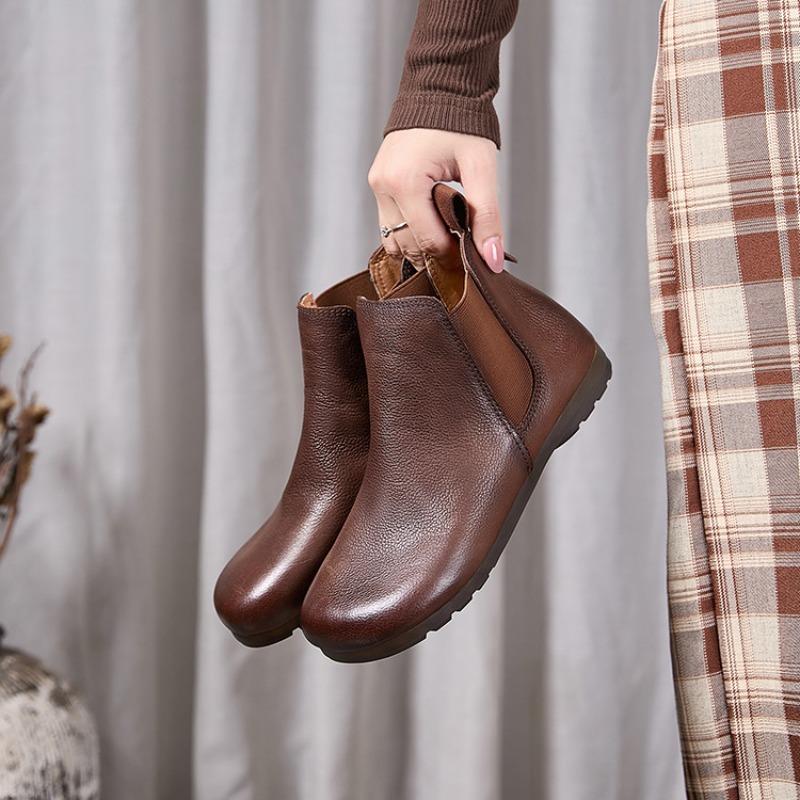 Women's Shoes, Genuine Leather Women's Boots, Lazy Boots