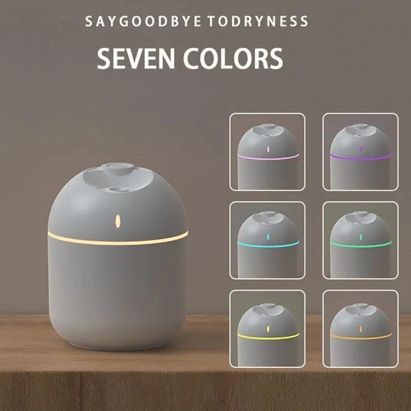 USB Mini Humidifier, Ultrasonic Aroma Essential Oil Diffuser with Color LED Lamp, Quiet Mist Maker for Home & Car