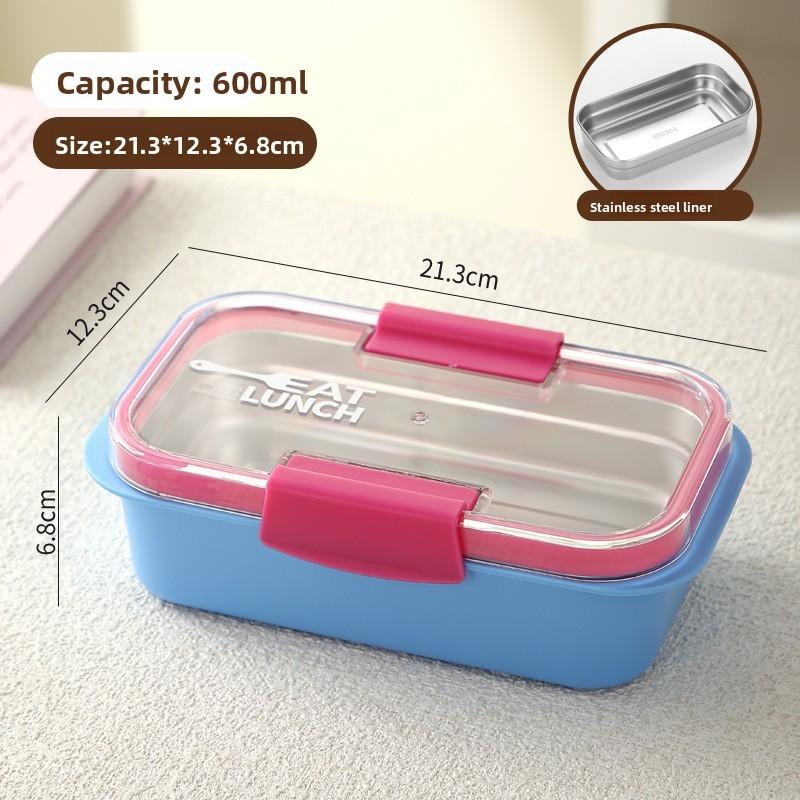 Stainless Steel Bento Box With Dividers For Office Lunch And Portable Food Storage