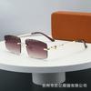Kajia fashion frameless trimmed metal square retro sunglasses casual versatile European and American trend sunglasses