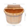 Foot Bath Bucket Cedar Wood Foot Basin Foot Massage Bucket with Massager Cover Plate Portable Foot Bath Basin