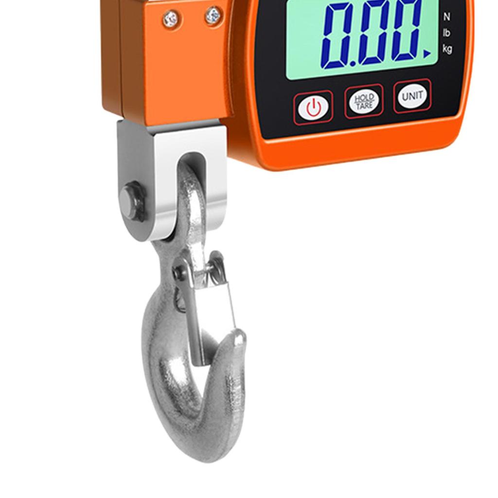 Electronic Hanging Crane Scale 0.05-500kg 3 Units Switchable Livestock Scale Portable LCD Screen for Construction Heavy Duty