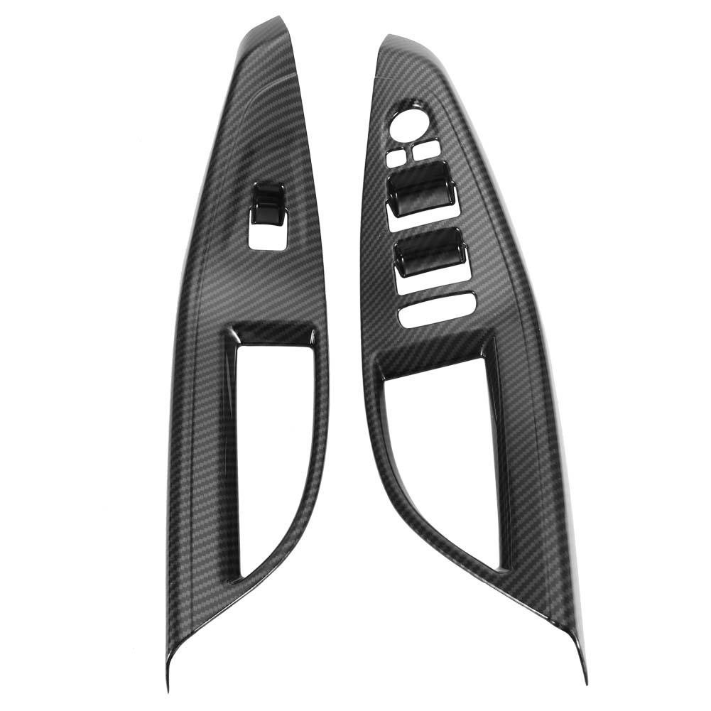 4Pcs Carbon Fiber Style Interior Window Lift Button Cover Trim Frame for Hyundai Lafesta 18-19