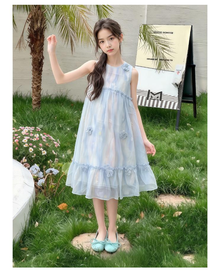 Girls' Chiffon Dress - Summer 2026 Sweet Children's Vest Skirt