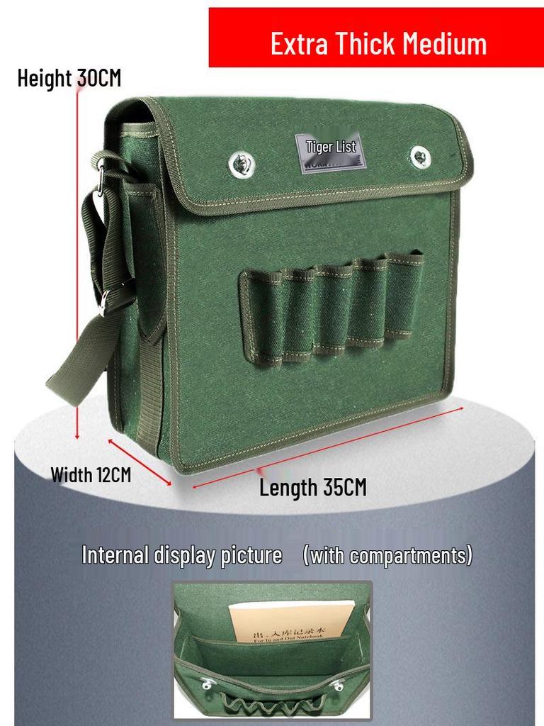 Electrician's Wear-Resistant Canvas Crossbody Tool Bag