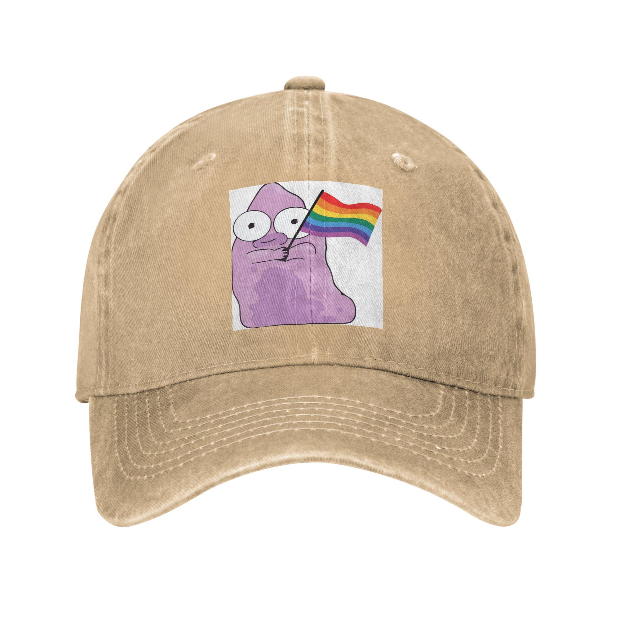 

Cartoon Solar Opposites holding pride flag Denim Fabric Cap Casual Baseball Caps Adjustable Hat Summer Unisex Baseball Hats One Size